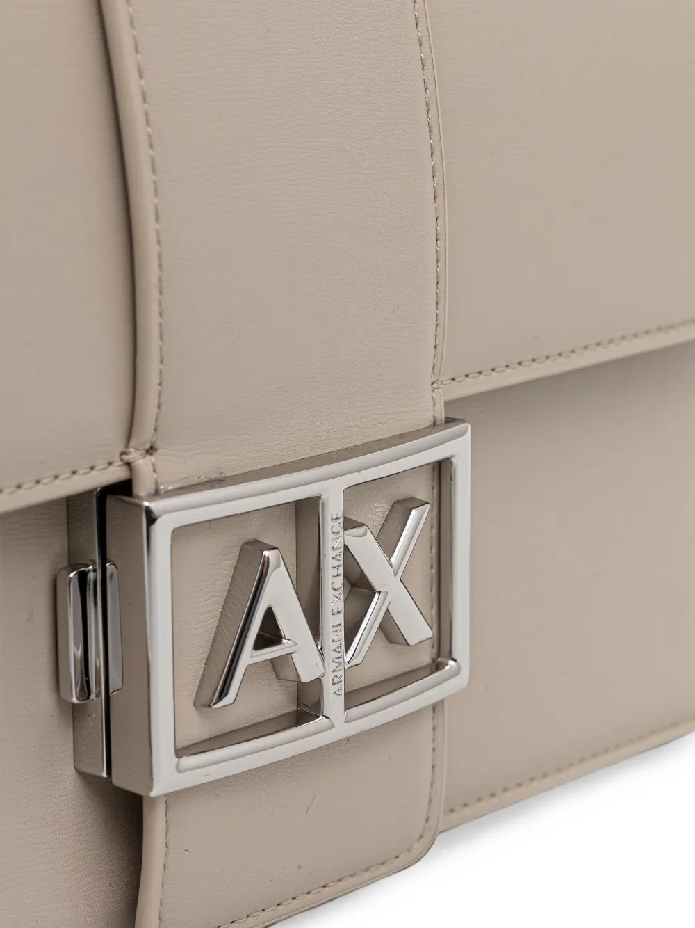 Armani Exchange Crossbodytas met logo-plakkaat en kettingband Wit