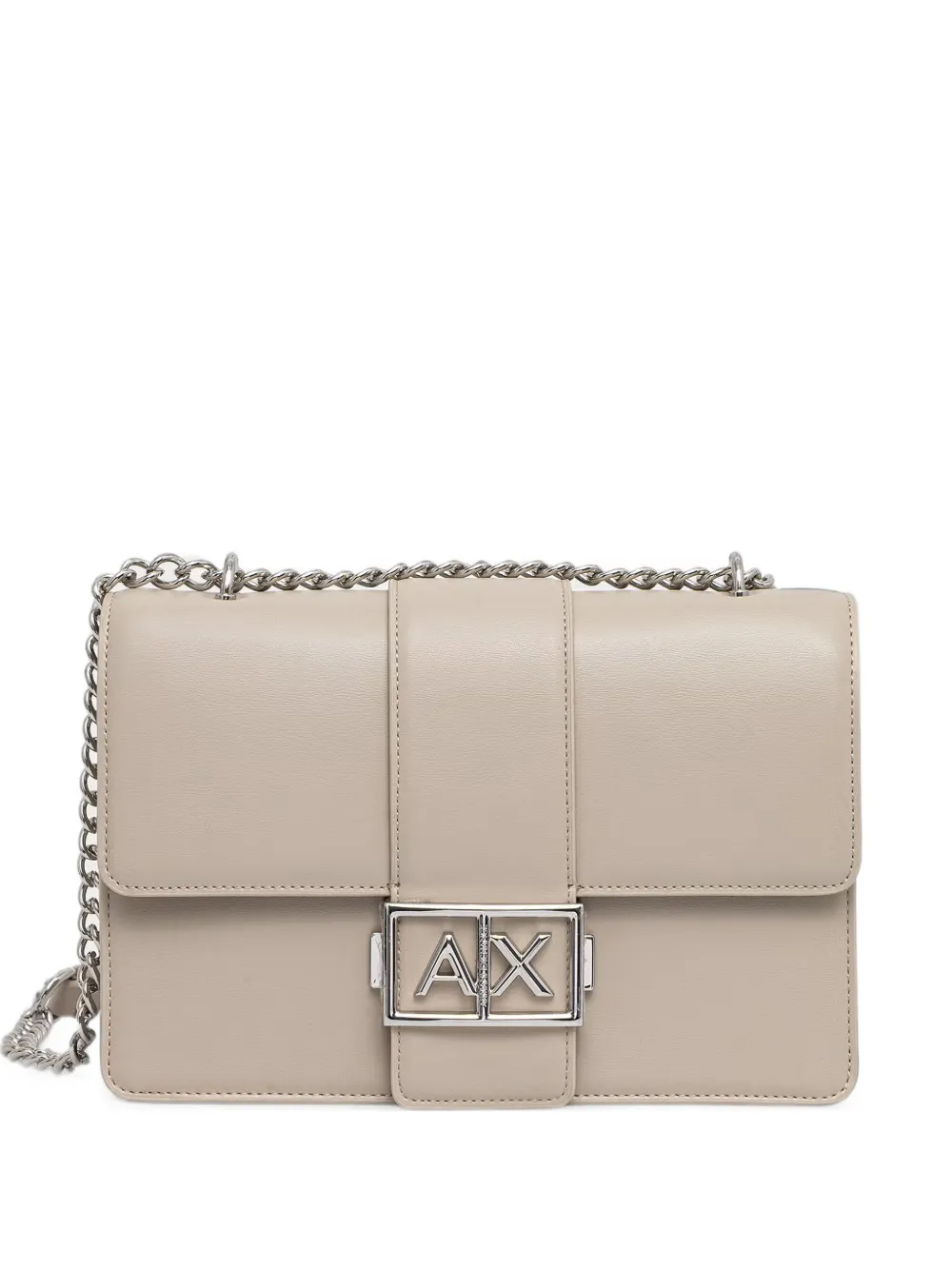 Armani Exchange logo-plaque chain-strap cross body bag - Bianco
