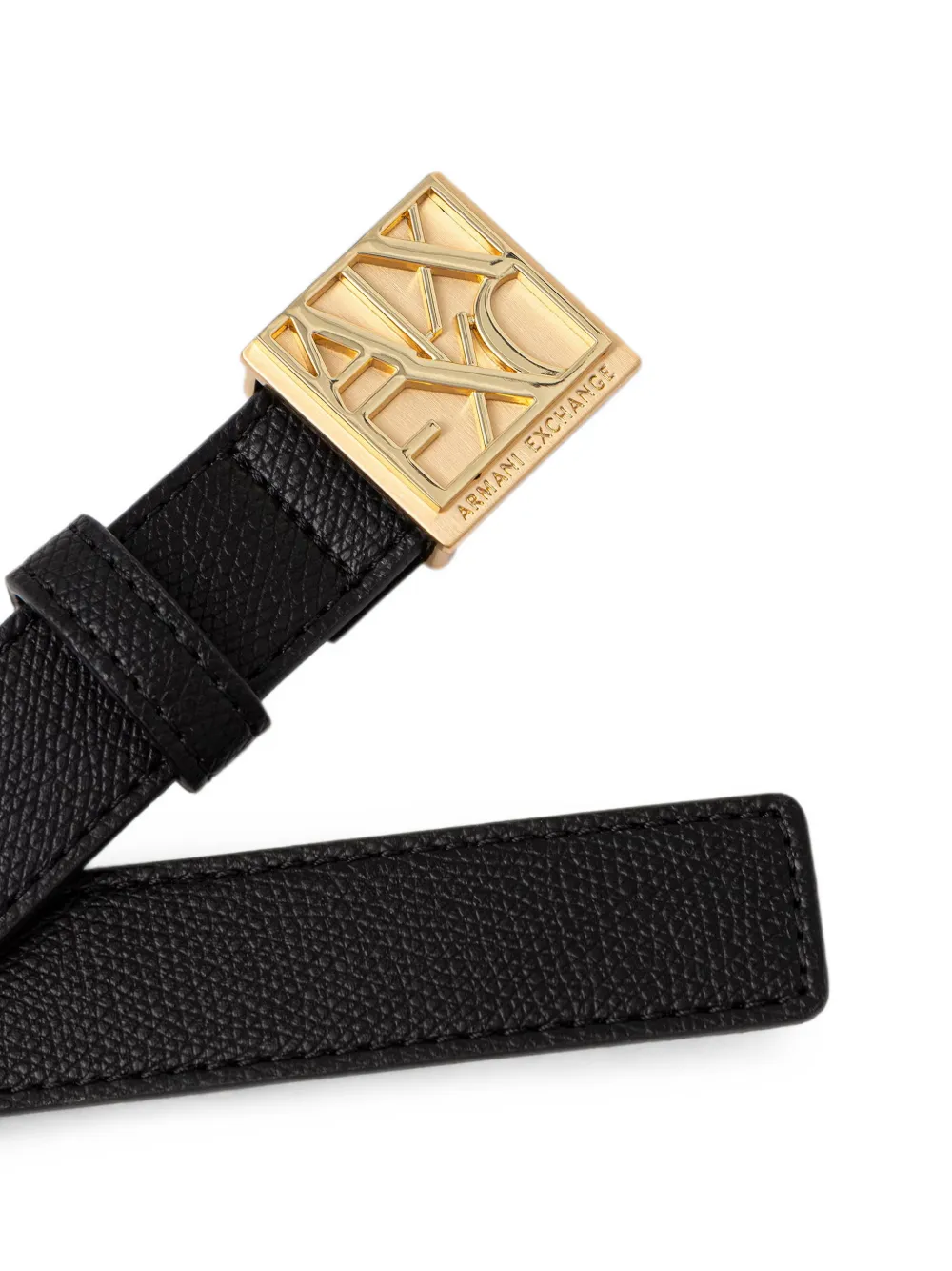 Armani Exchange Riem met logo-plakkaat en bewerkt effect Zwart