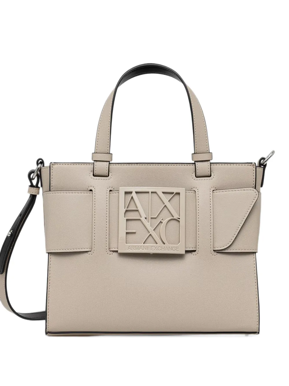 Armani Exchange logo-plaque tote bag - Toni neutri
