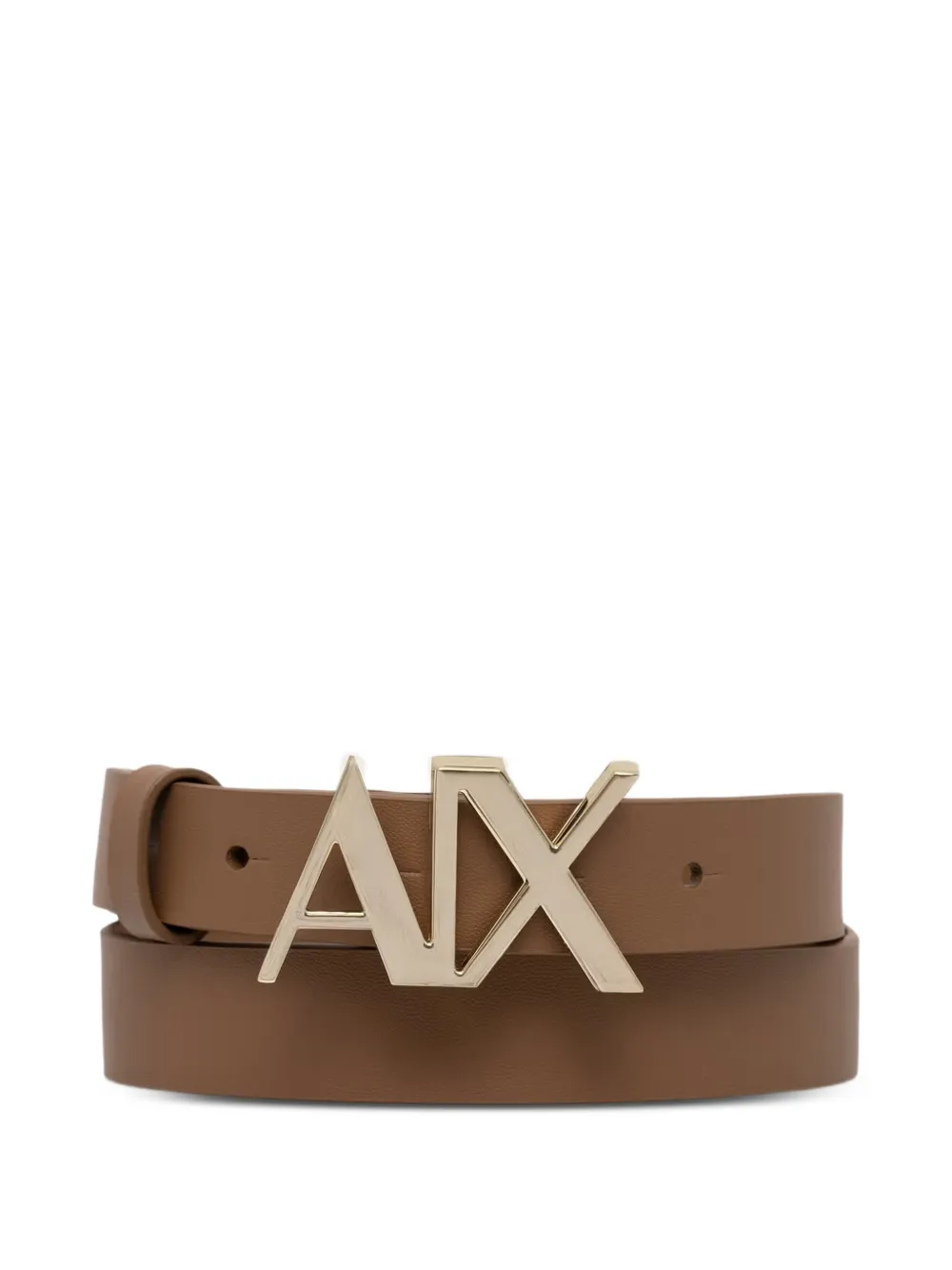Armani Exchange AX logo-plaque belt - Marrone