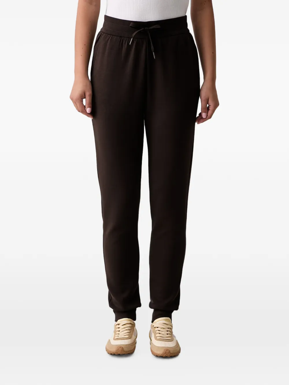 Armani Exchange logo-embroidered drawstring track pants - Marrone
