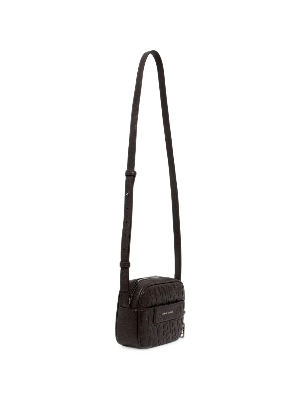 Armani Exchange logo-embossed leather cross body bag - Marrone