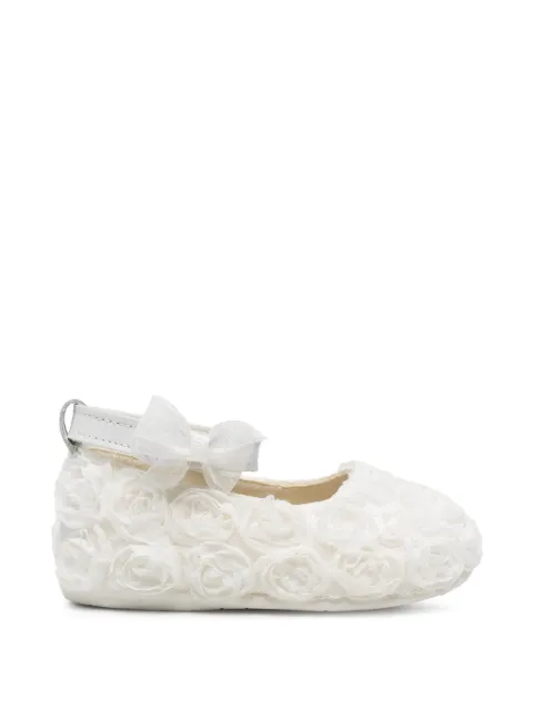 BabyWalker floral-appliqué bow ballet flats