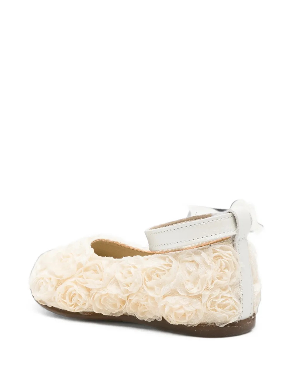 BabyWalker floral-appliqué bow-detail ballet flats Beige
