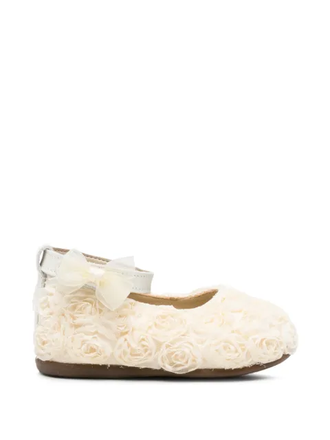 BabyWalker floral-appliqué bow-detail ballet flats