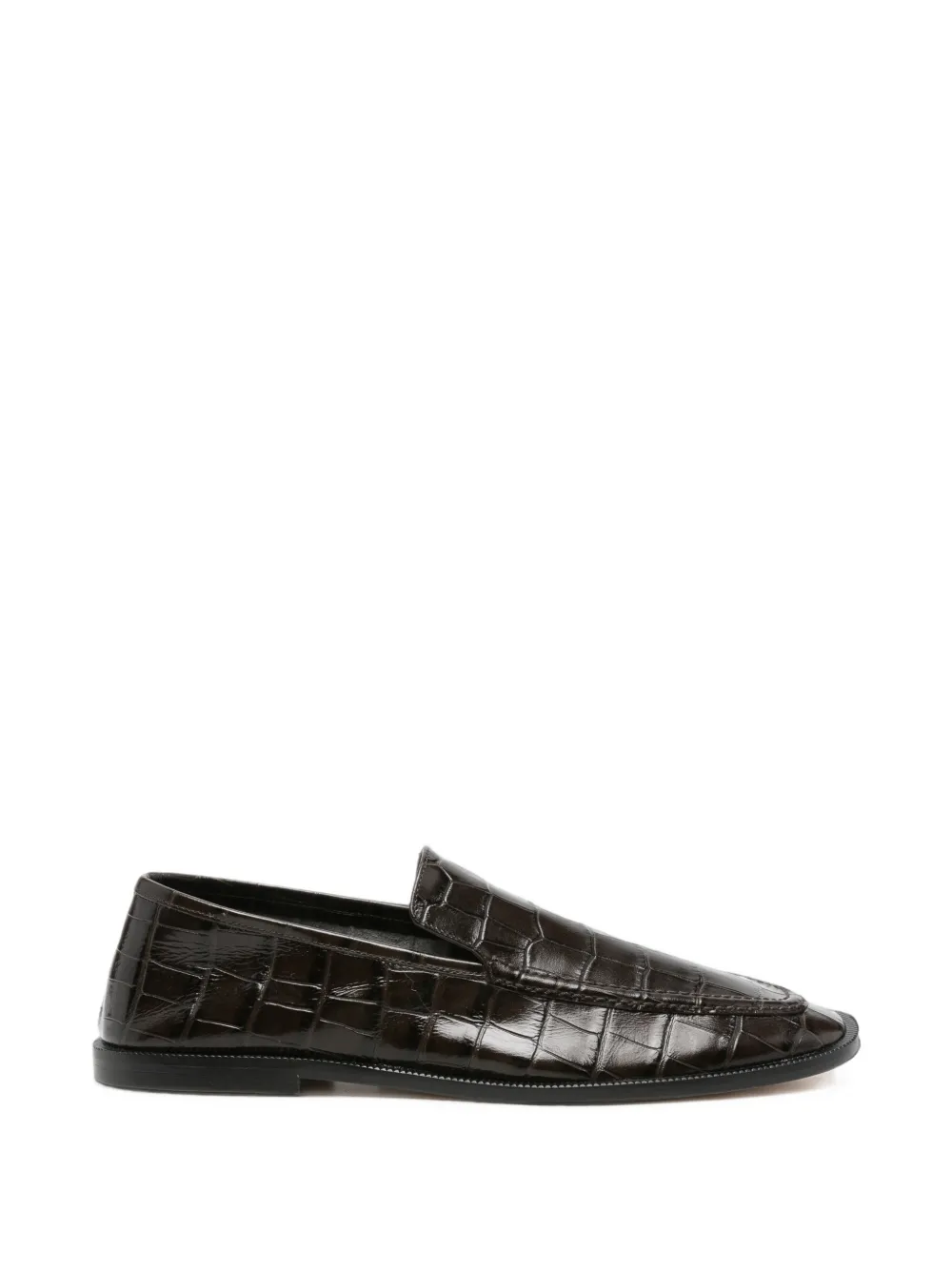 Alysi croc-effect leather loafers - Marrone