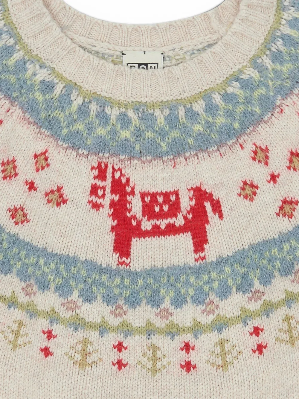 Bonton Fair Isle gebreide trui Beige
