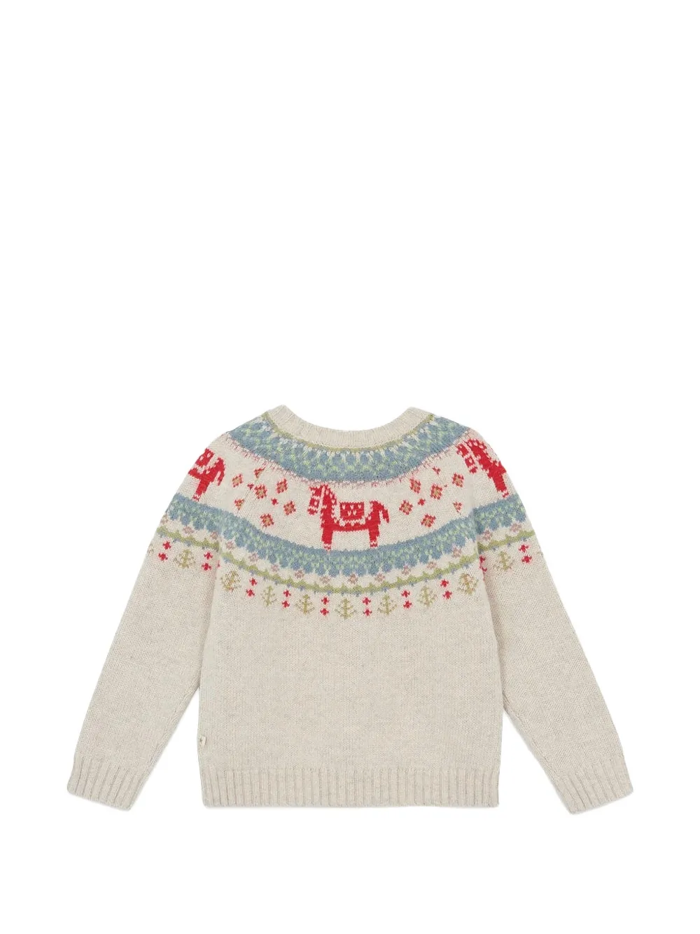 Bonton Fair Isle gebreide trui Beige