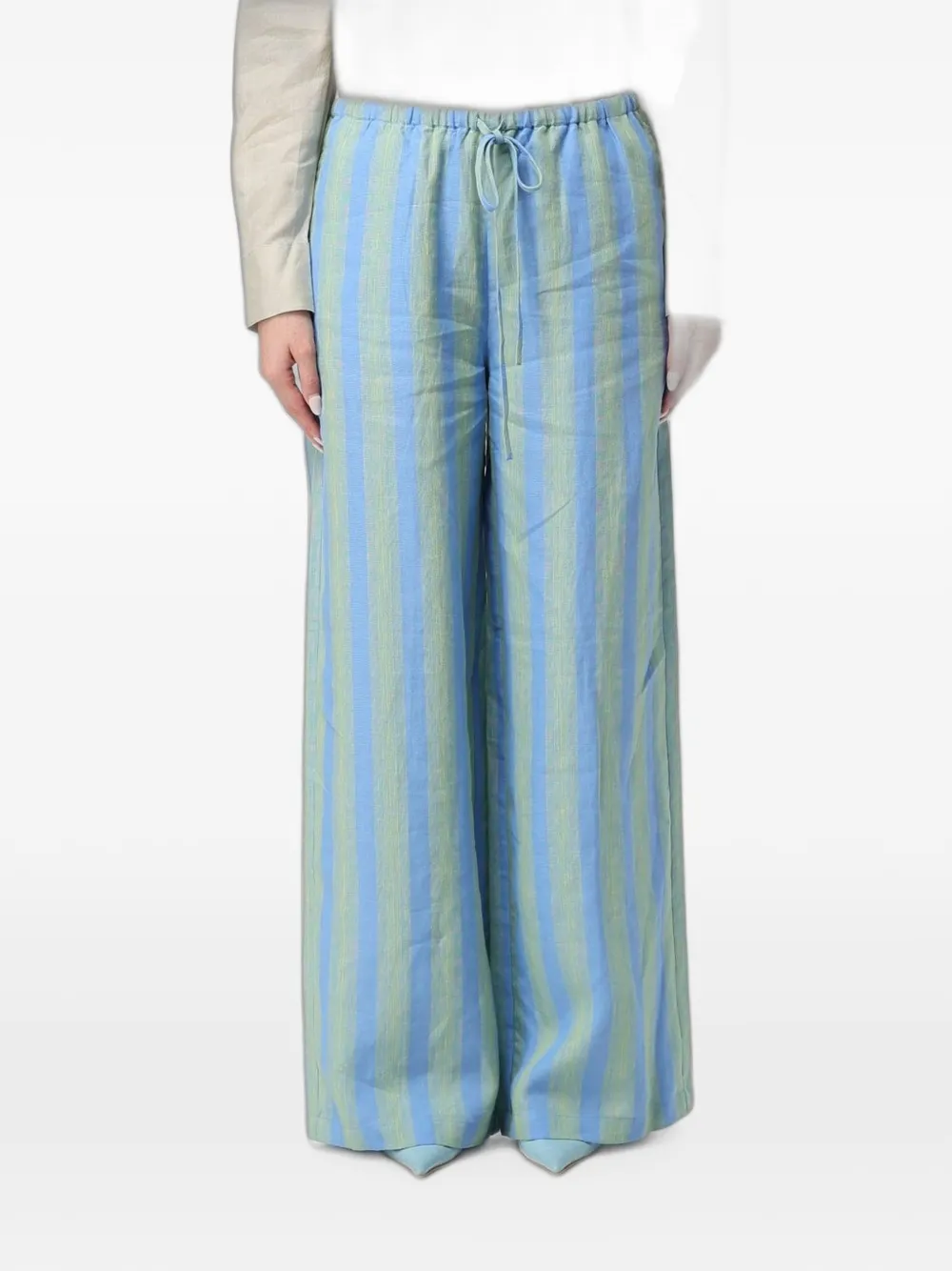 STAUD striped drawstring-waist trousers - Blu
