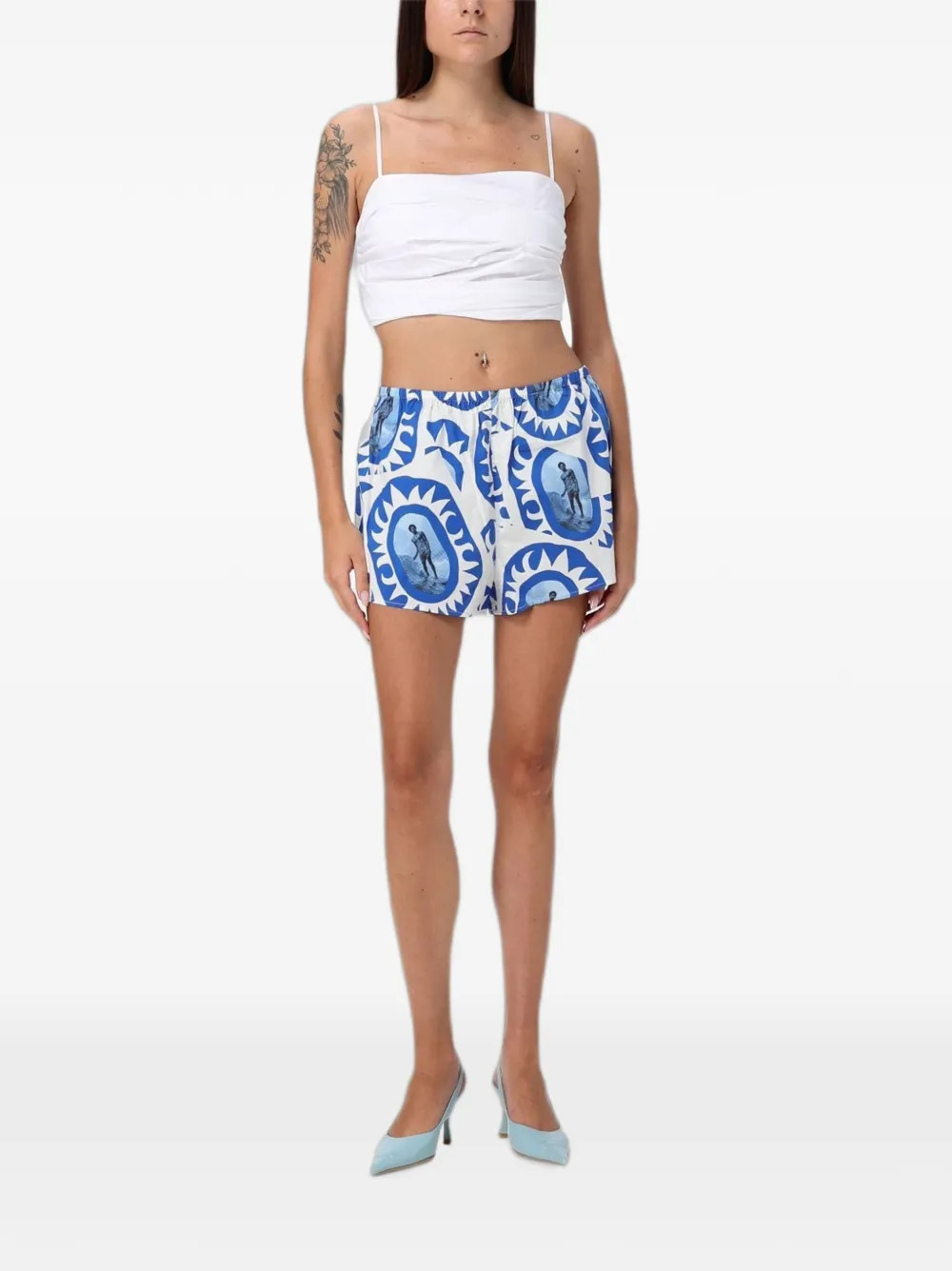 STAUD graphic-print shorts Wit