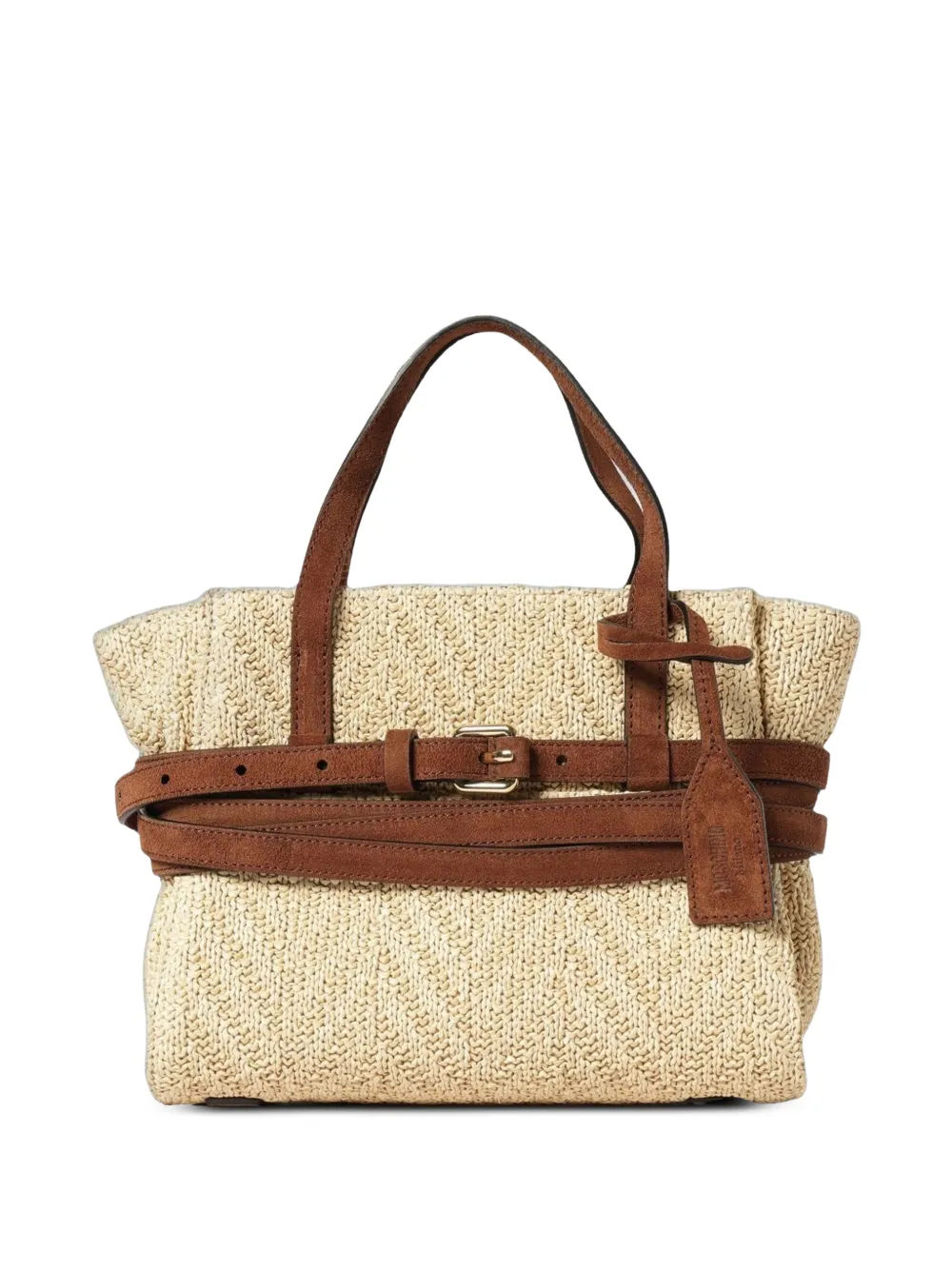 Moschino woven-design buckle-detail shoulder bag - Toni neutri