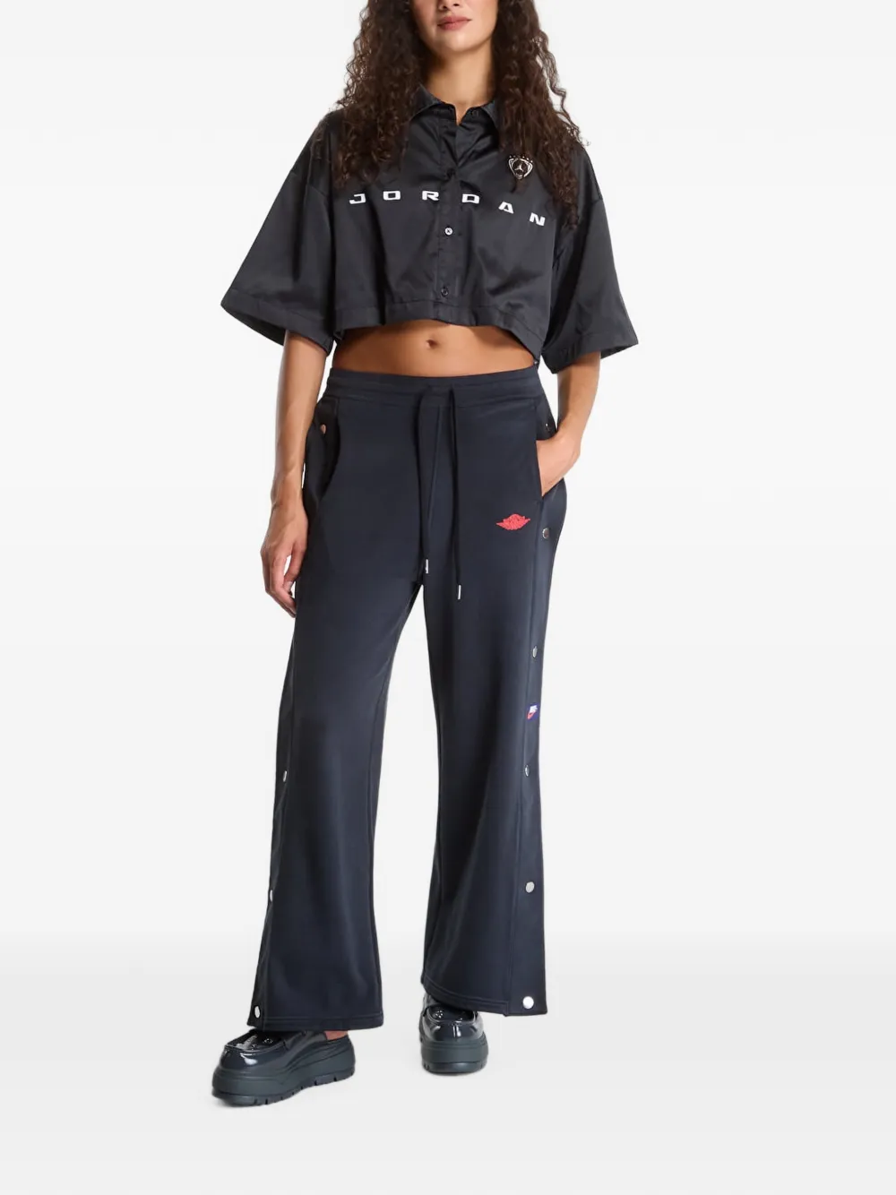 Jordan Flight cropped blouse Zwart