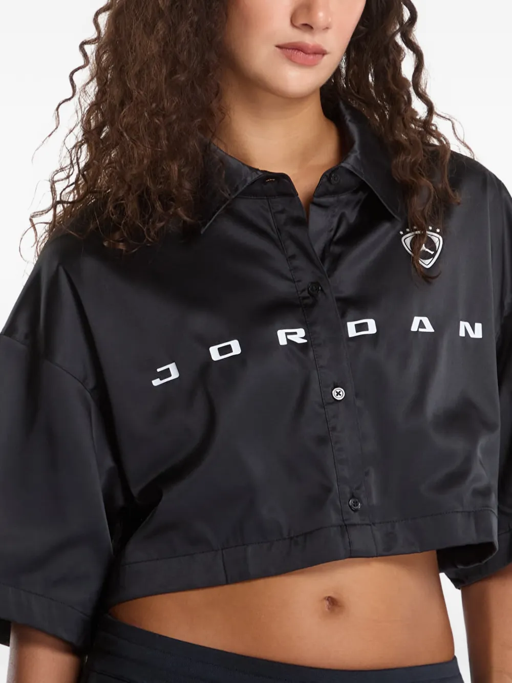 Jordan Flight cropped blouse Zwart