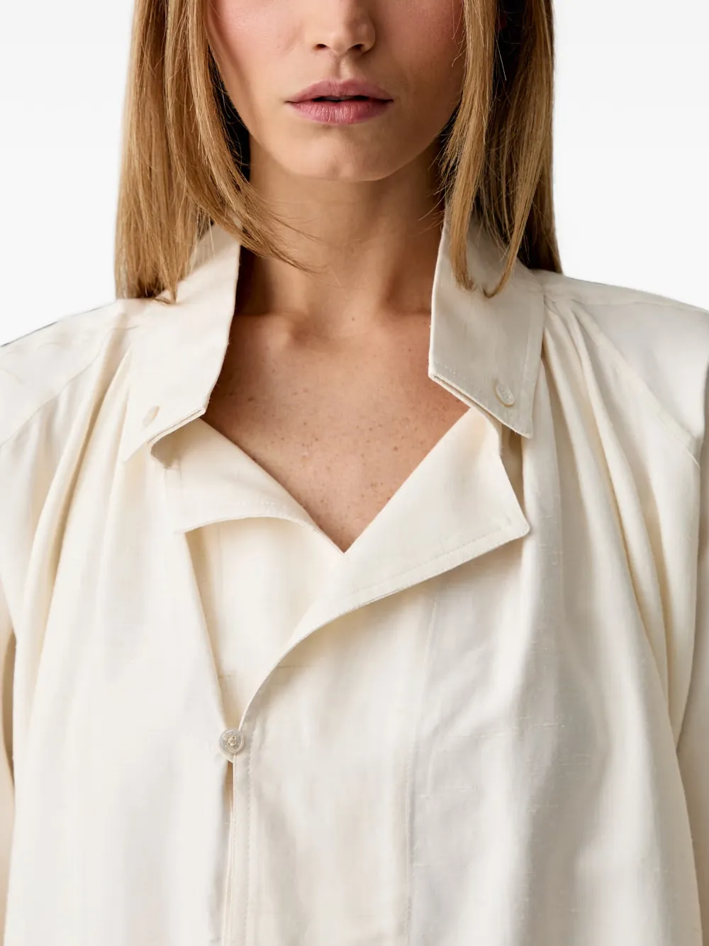 Kenzo belted layered-detail mini dress Wit