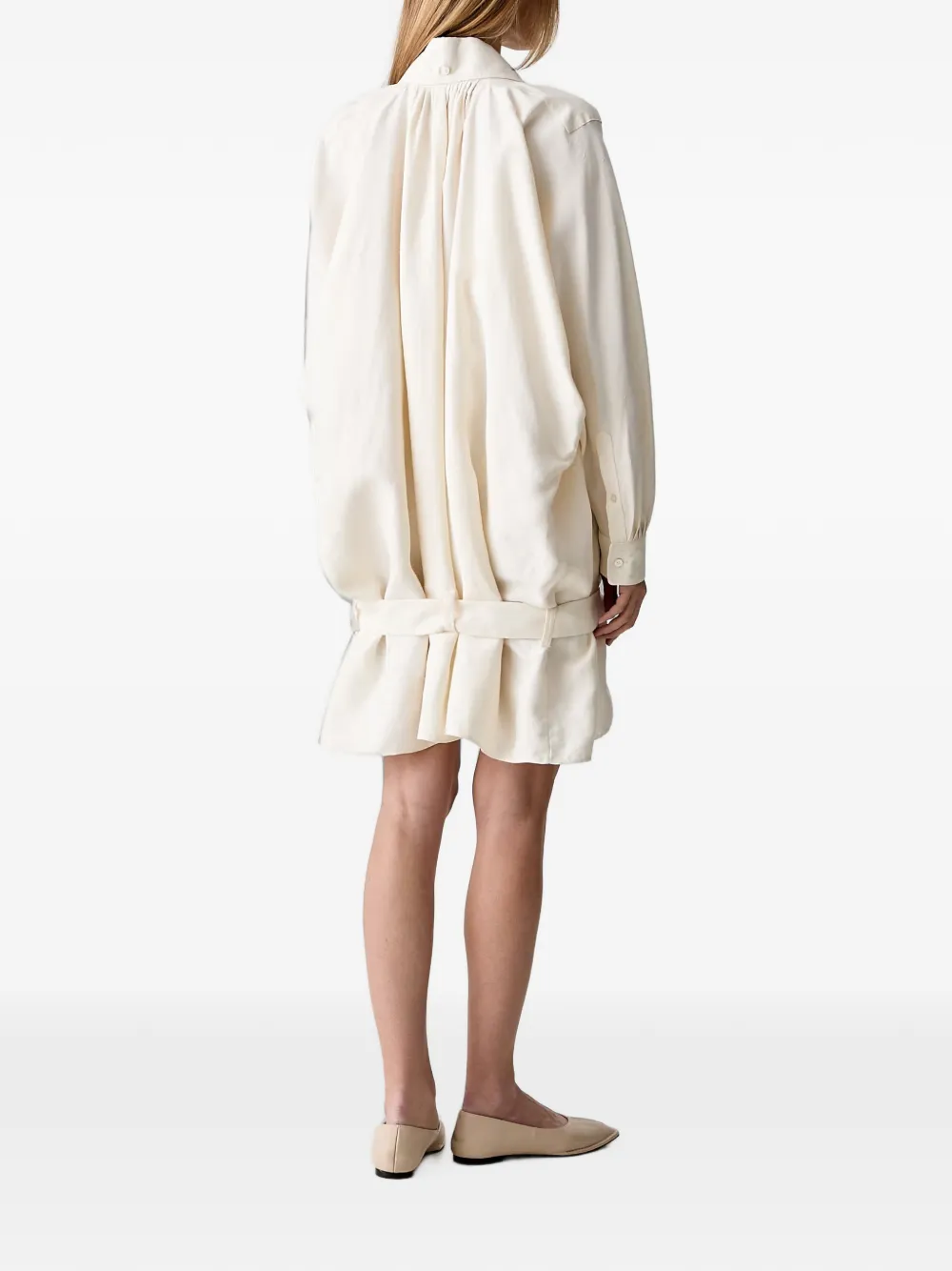 Kenzo belted layered-detail mini dress Wit