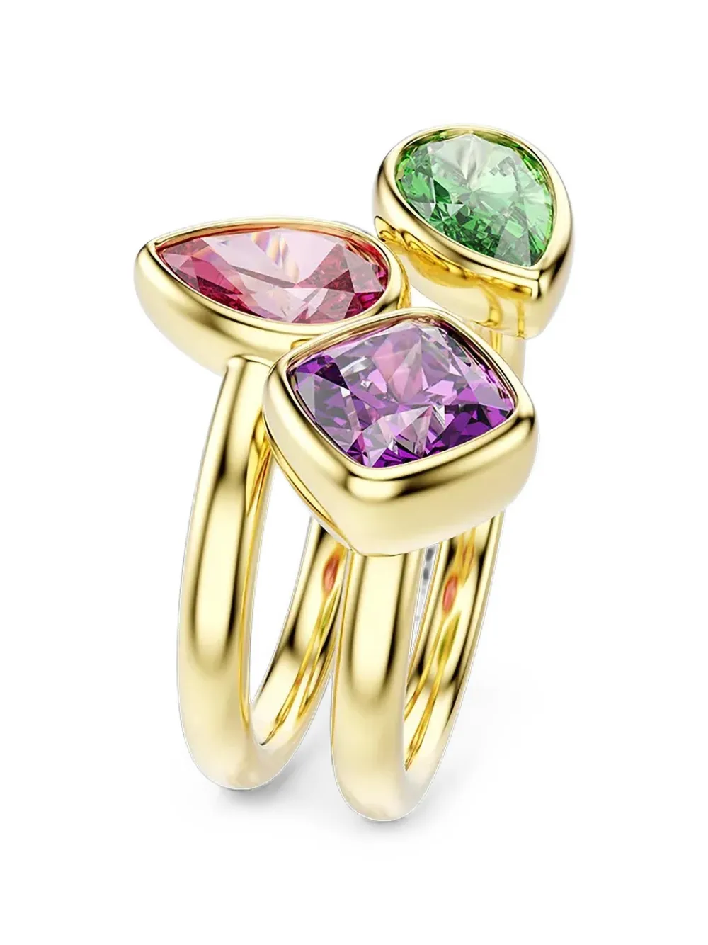 Swarovski Imber crystal-embellished stacked rings - Oro