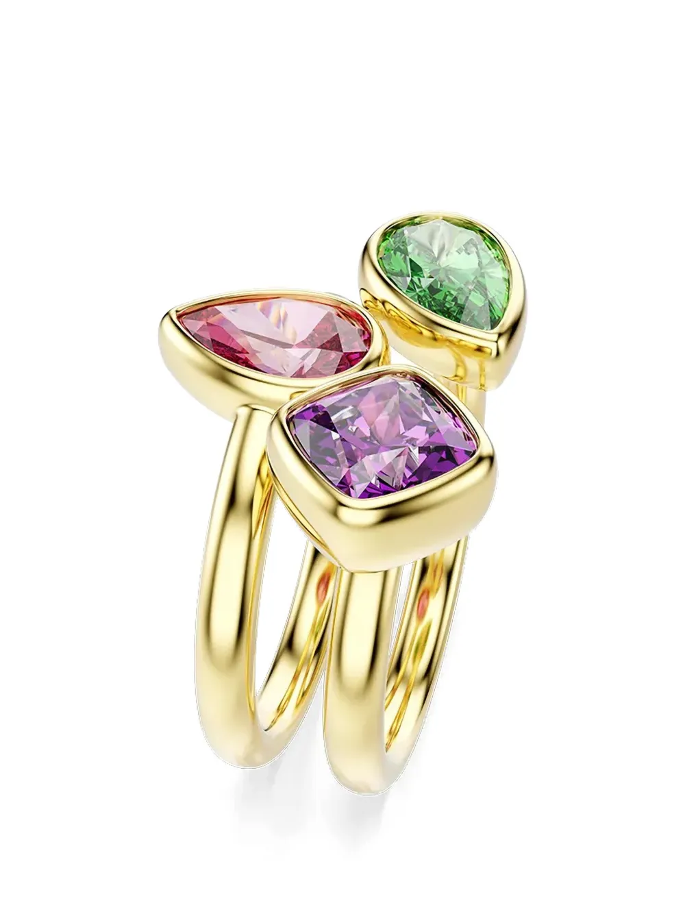 Swarovski Imber crystal-embellished stacked rings - Oro