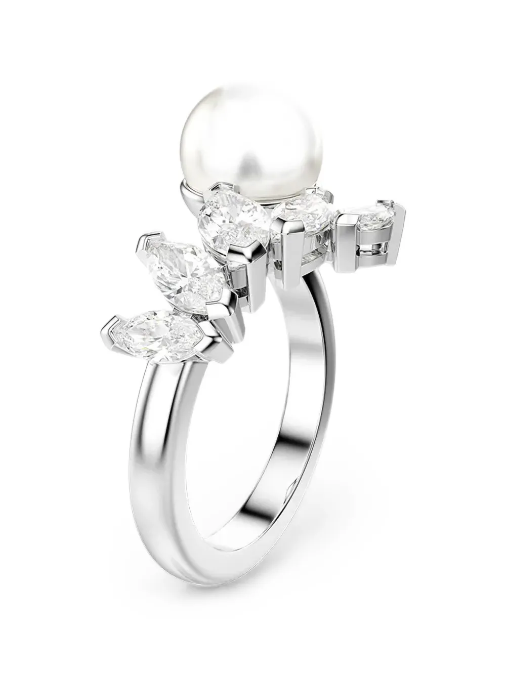 Swarovski Mesmera crystal-embellished pearl ring - Silber
