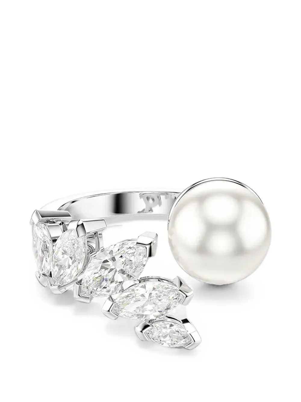Swarovski Mesmera crystal-embellished pearl ring - Argento