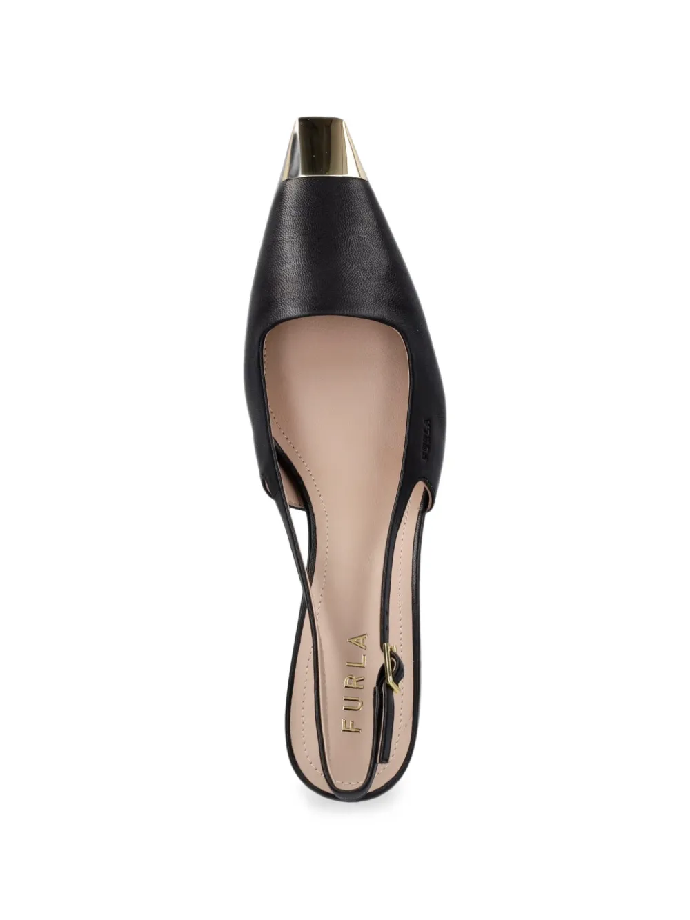 Furla metal-toe-cap slingback pumps Zwart