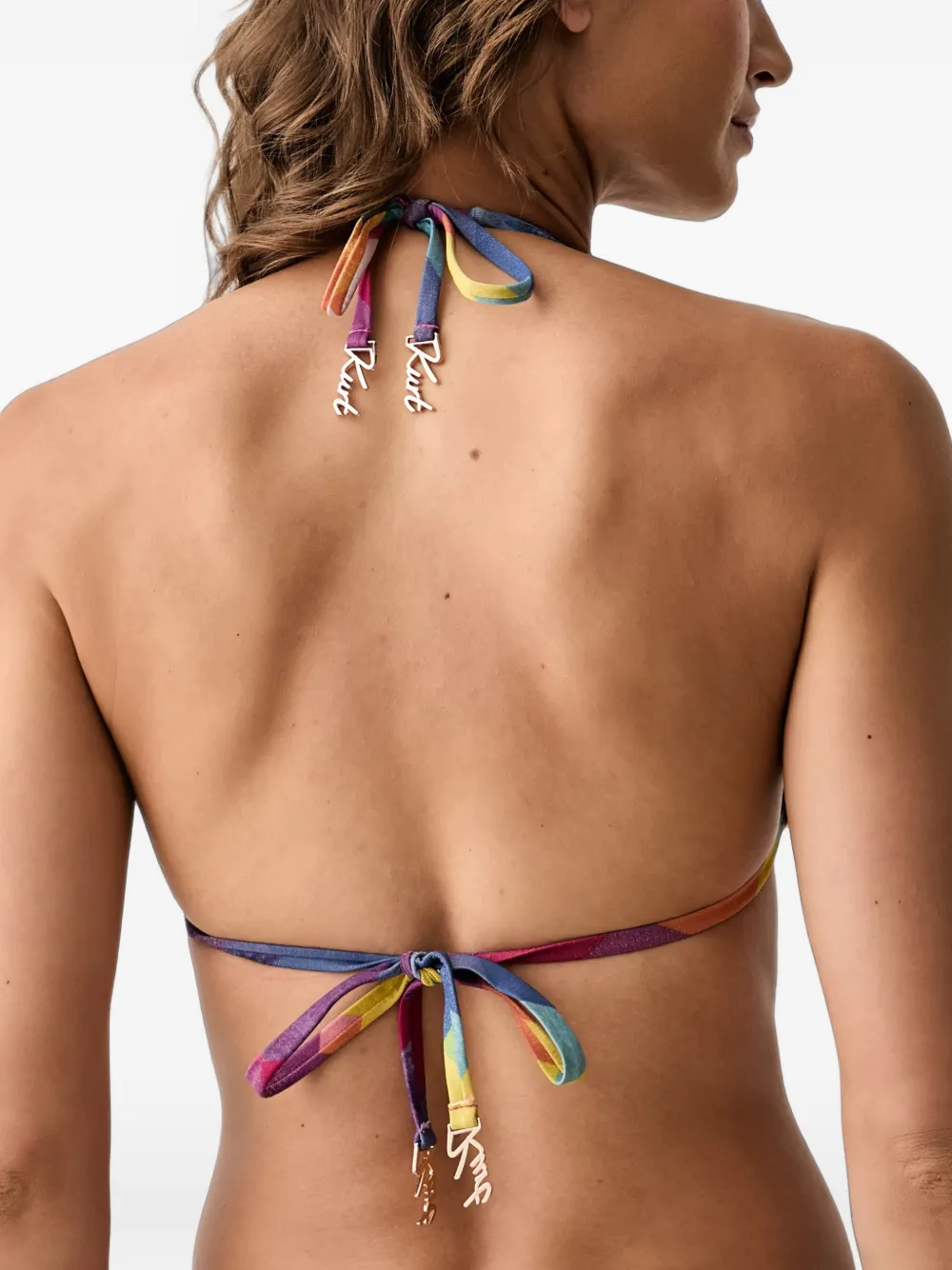 Kurt Geiger London Geruite bikinitop Blauw