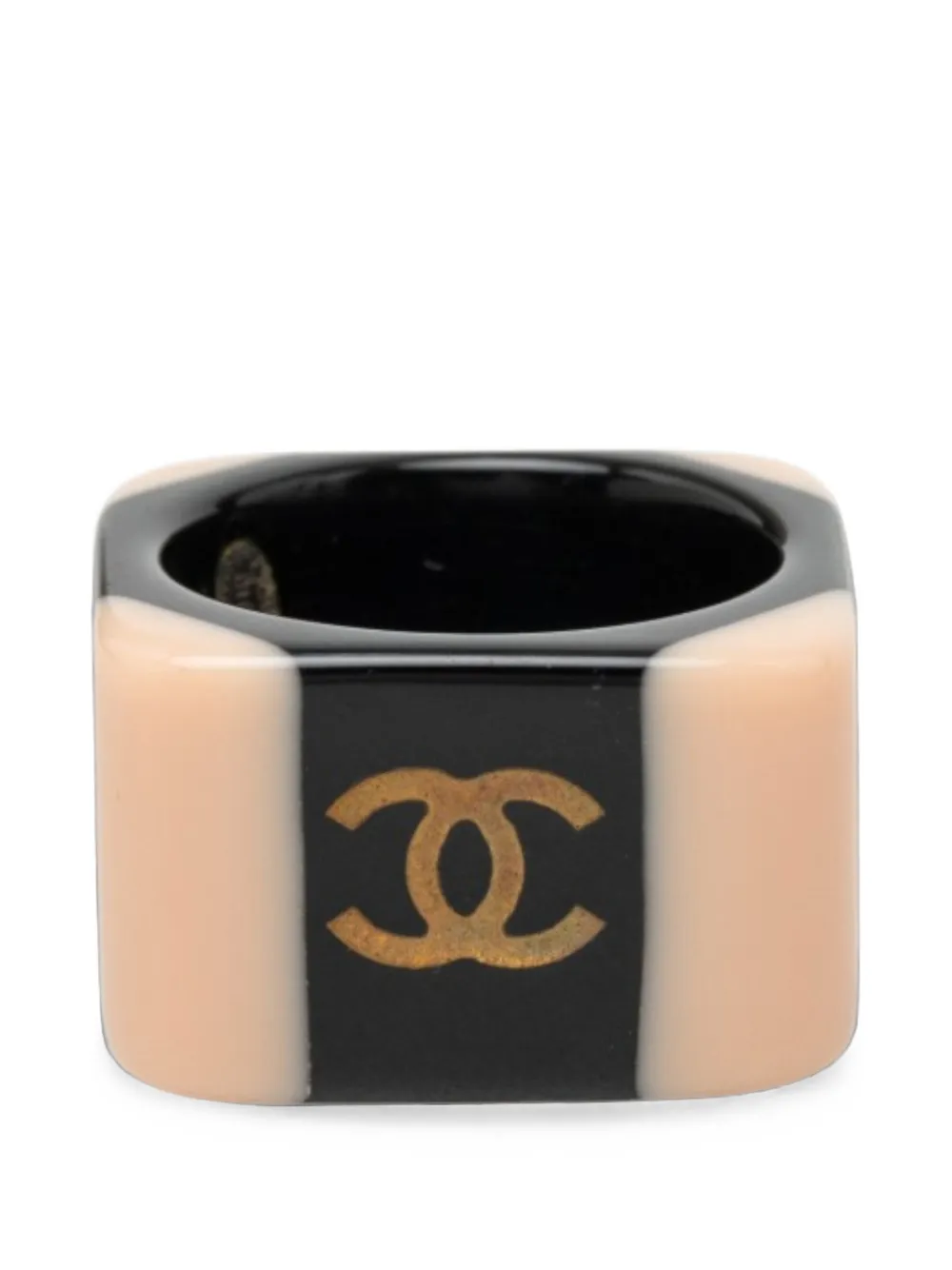 CHANEL Pre-Owned 2001 CC Ring aus Kunstharz - Nude