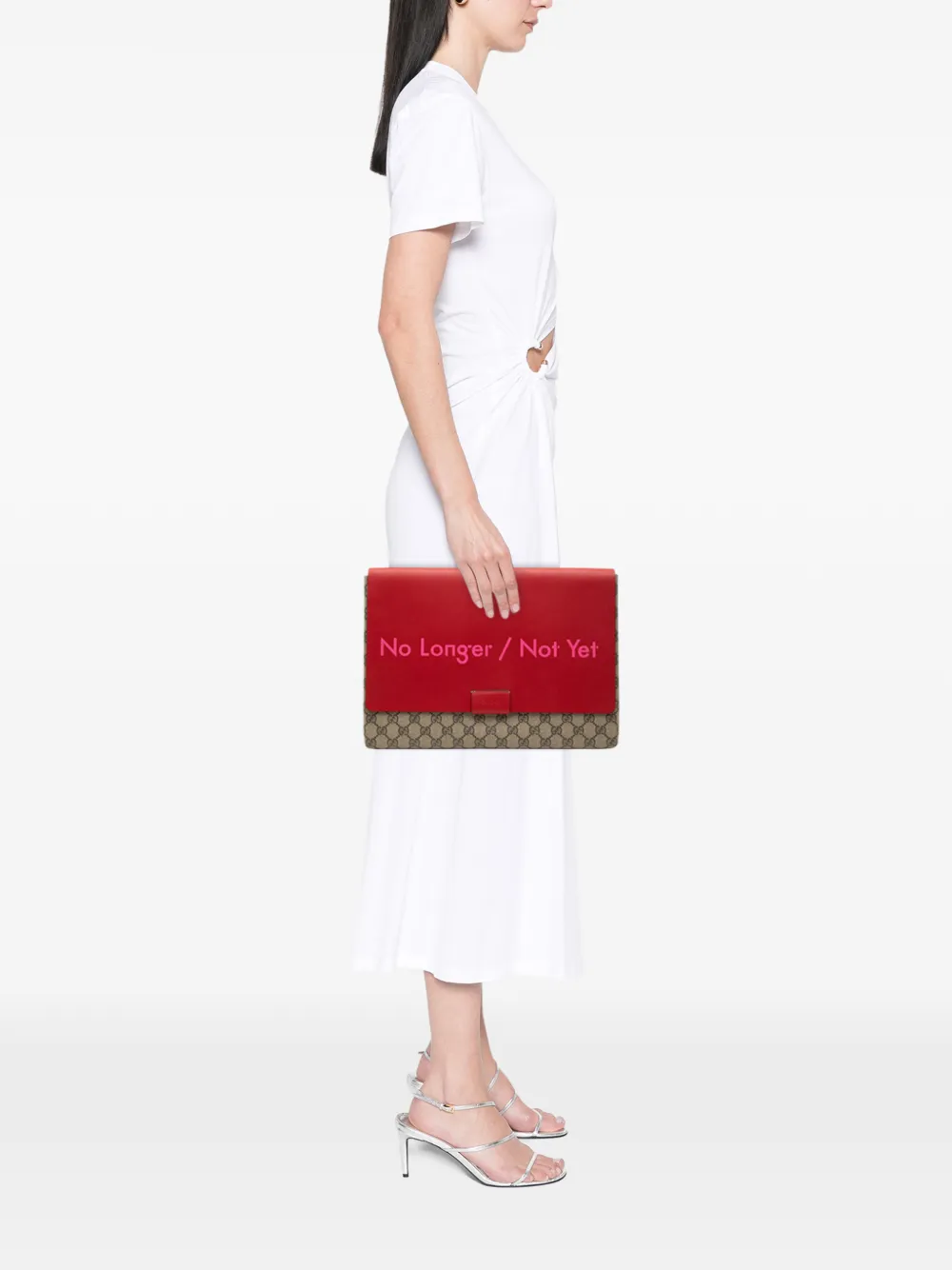 Gucci Pre-Owned 2000-2015 GG Supreme No Longer Not Yet clutch Beige