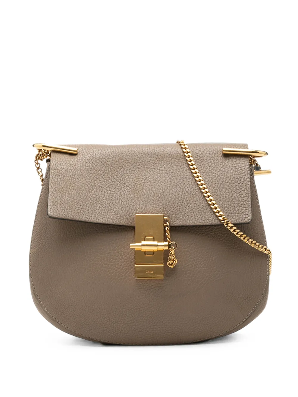 Chloé Pre-Owned 2016 Small Grained Calfskin Drew crossbody bag - Braun