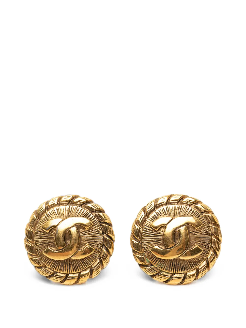 CHANEL Pre-Owned 1970-1980 vergoldete Ohrclips mit CC-Logo
