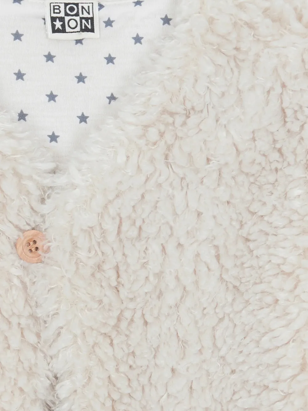 Bonton Beti top van imitatielamswol Wit