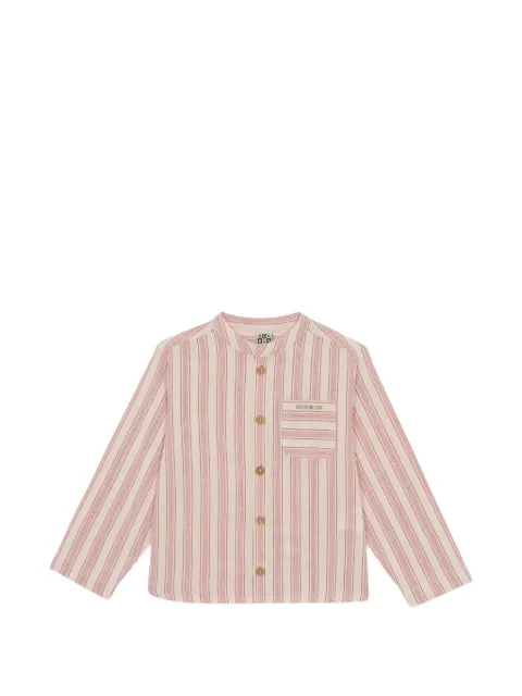Bonton camisa Never con cuello mao y rayas estampadas