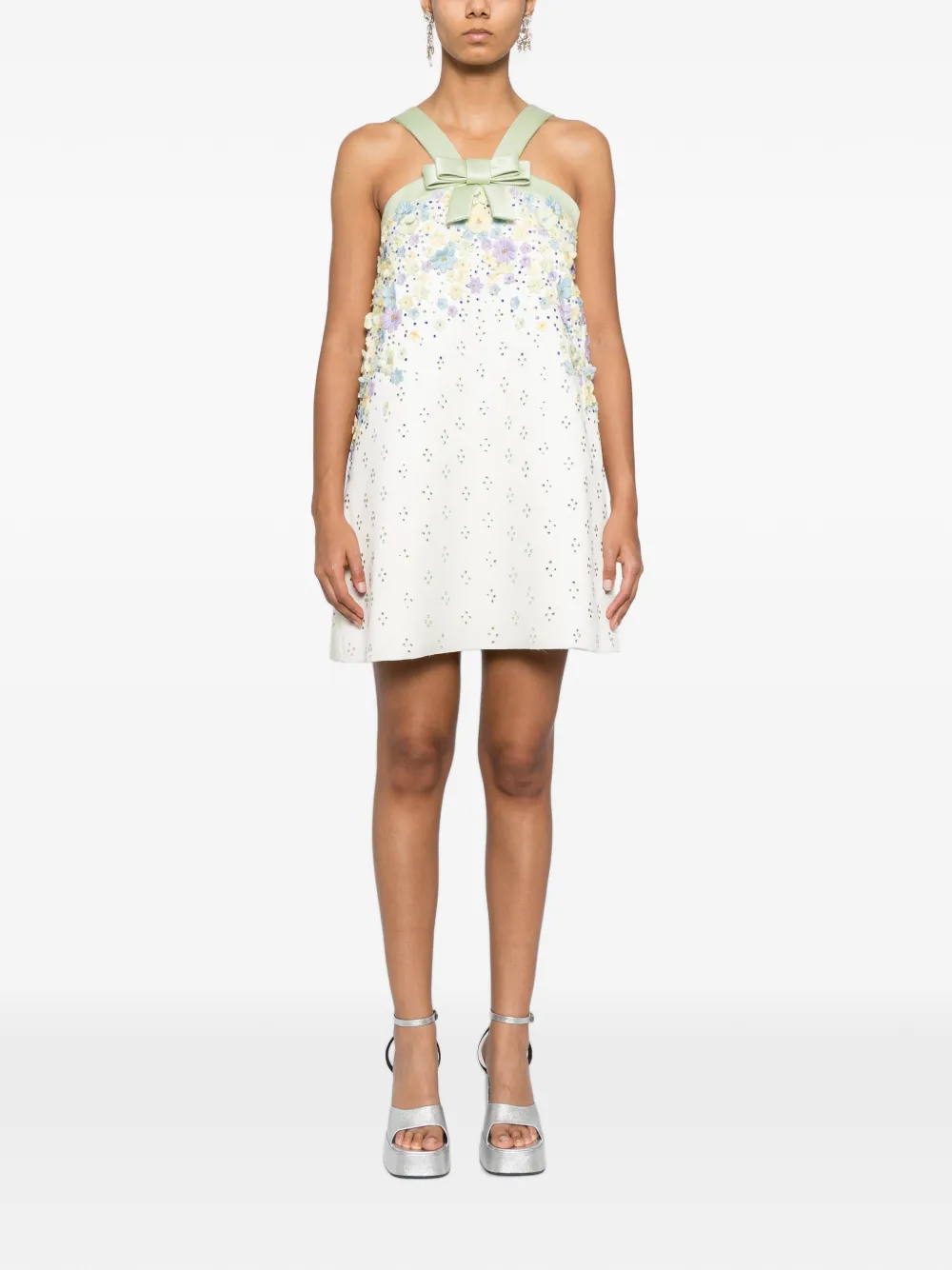 Viktor&Rolf Soir Jurk met A-lijn en verfraaid met bloemen Wit