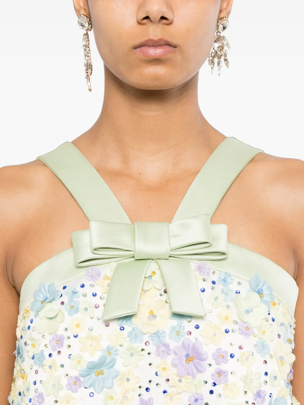 Viktor&Rolf Soir Jurk met A-lijn en verfraaid met bloemen Wit