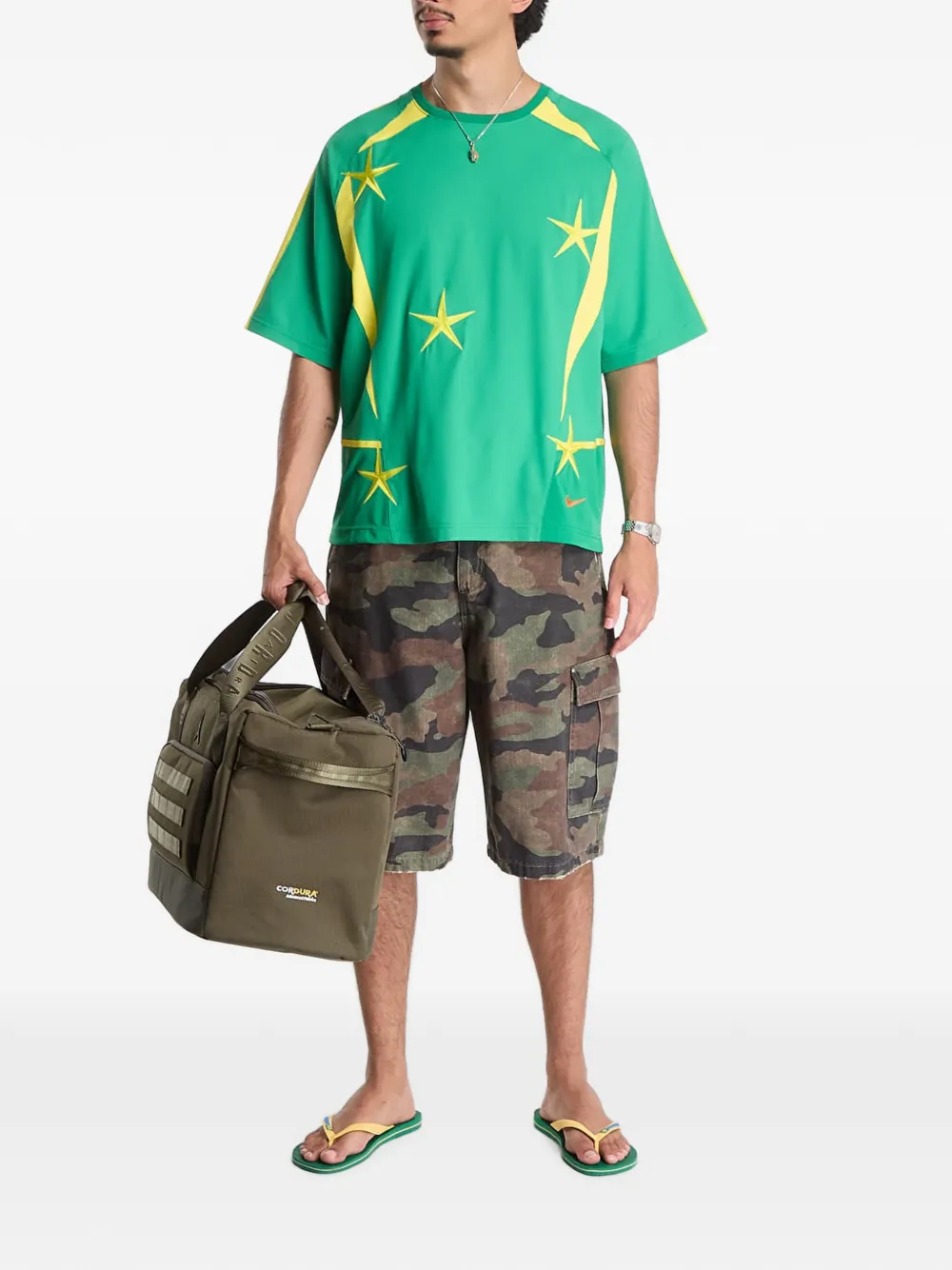 Nike star-print football jersey Groen
