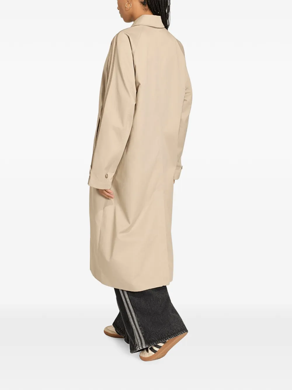adidas Jas met manchetband en drie strepen Beige