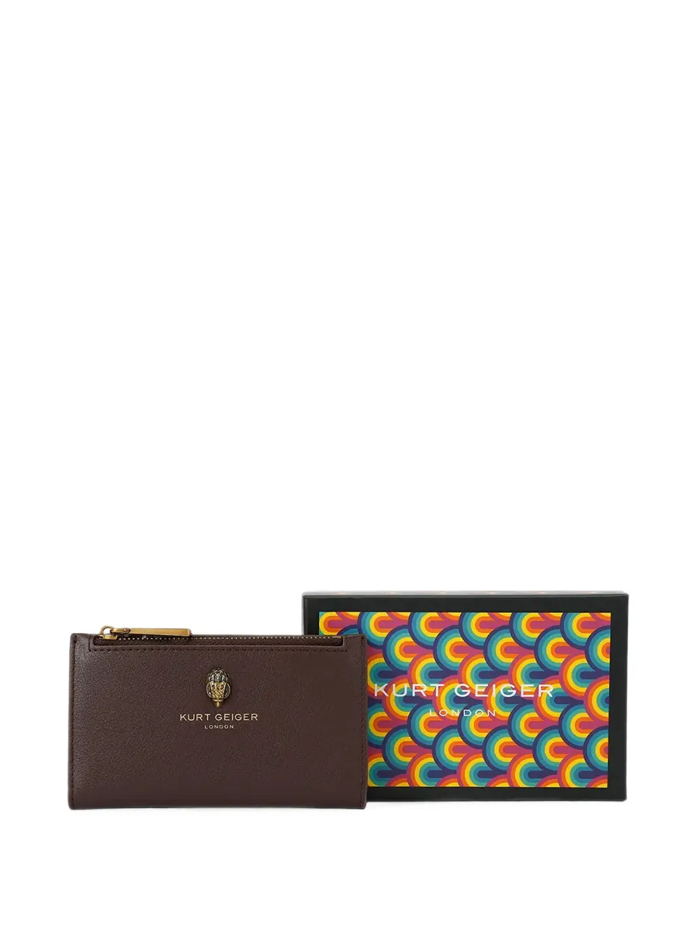 Kurt Geiger London Portemonnee met logoplakkaat Bruin