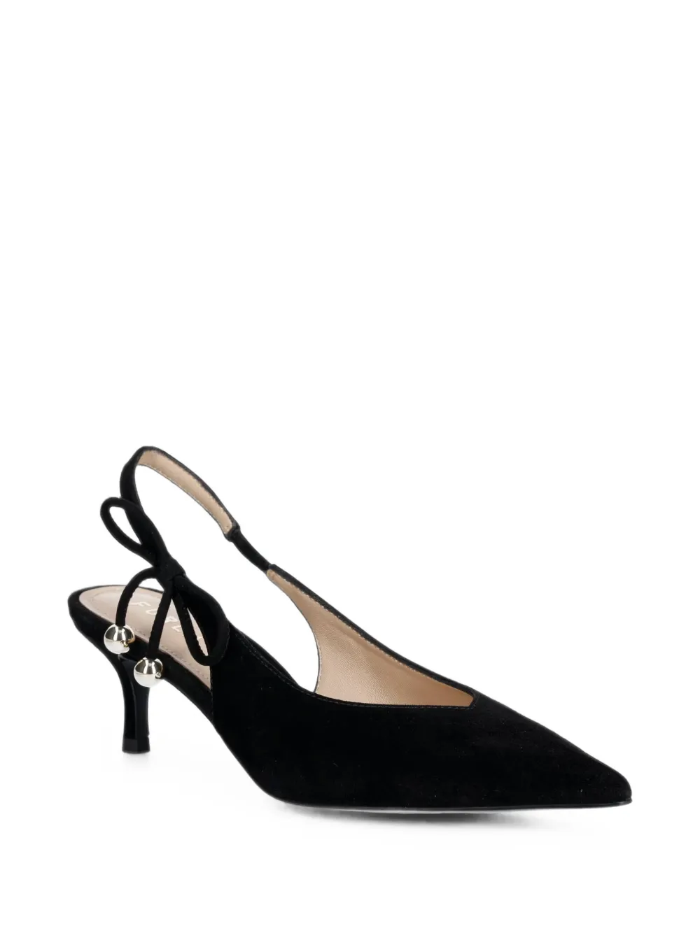 Furla bow-detail slingback pumps Zwart