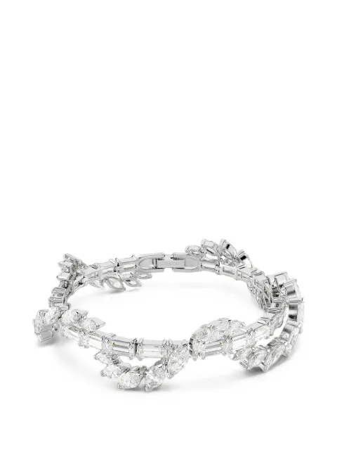 Swarovski Mesmera crystal-embellished leaf-motif bracelets