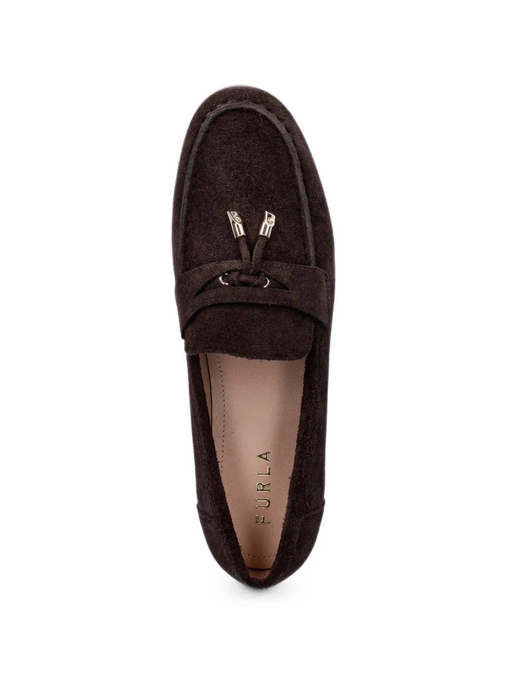 Furla tassel-detail suede loafers Bruin