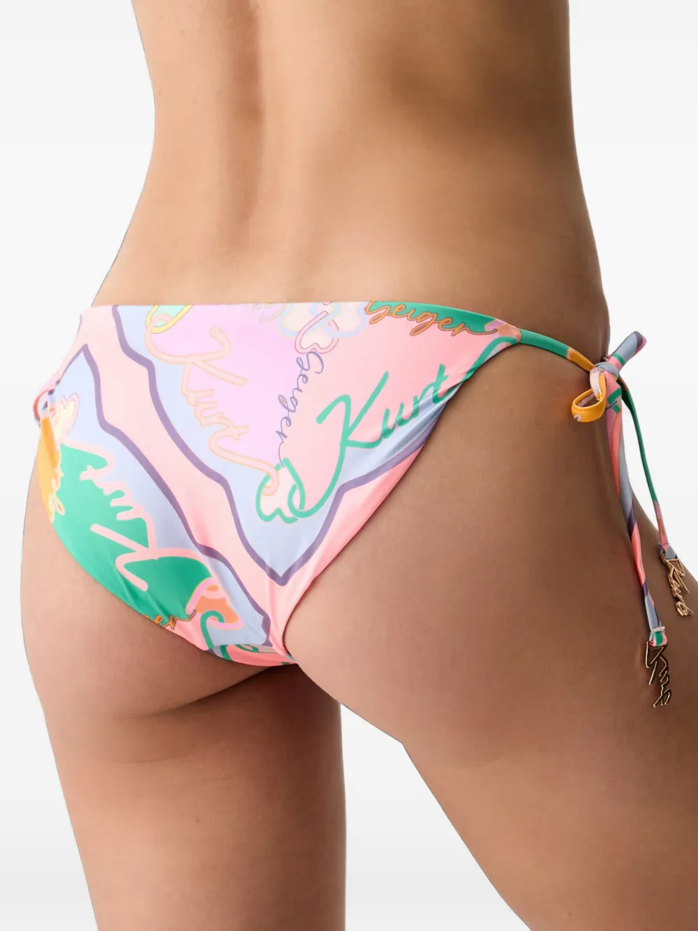 Kurt Geiger London Bikinislip met logo-print en strik Roze
