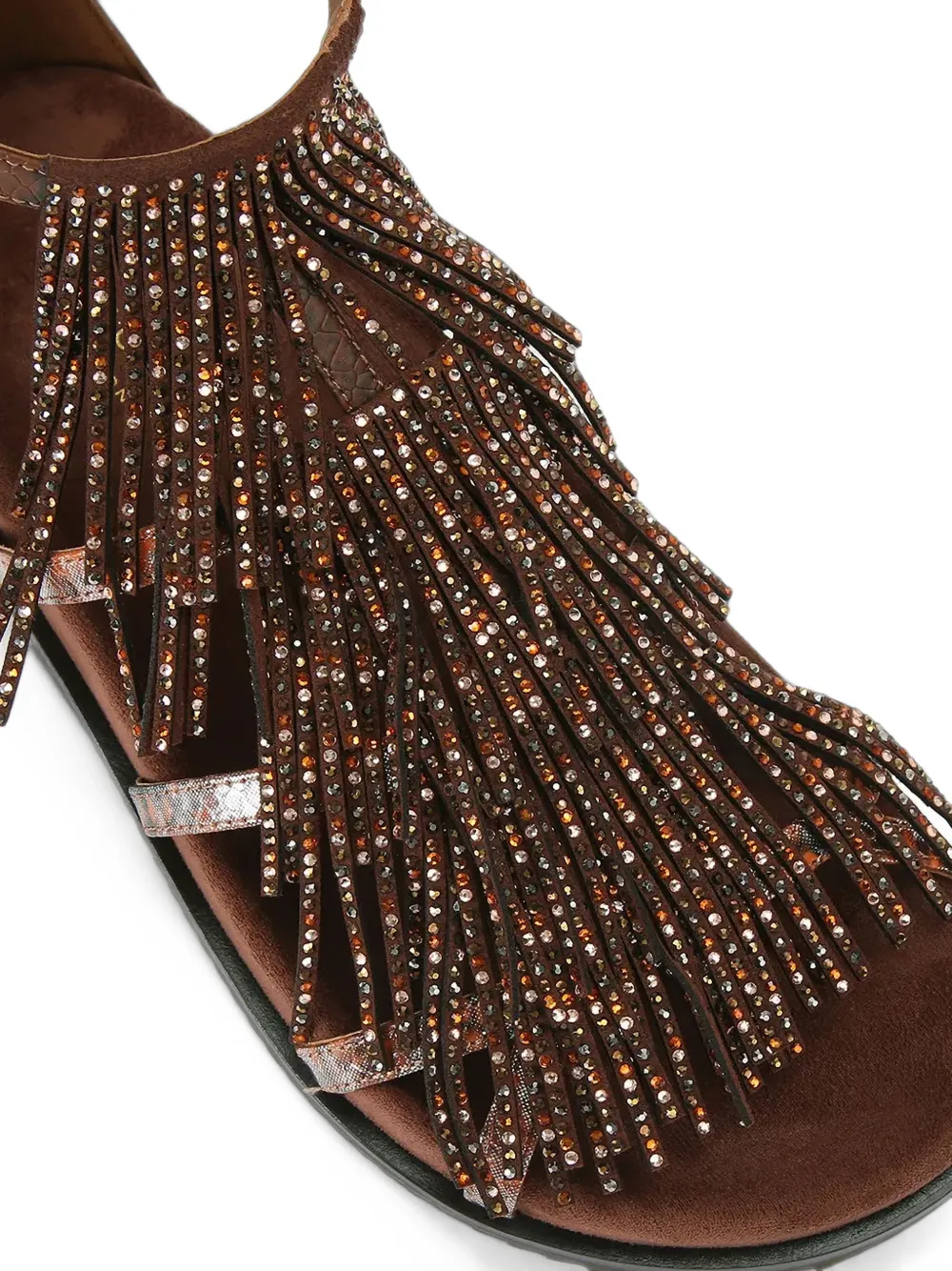 Kurt Geiger London fringe-trimmed snakeskin-effect sandals Bruin