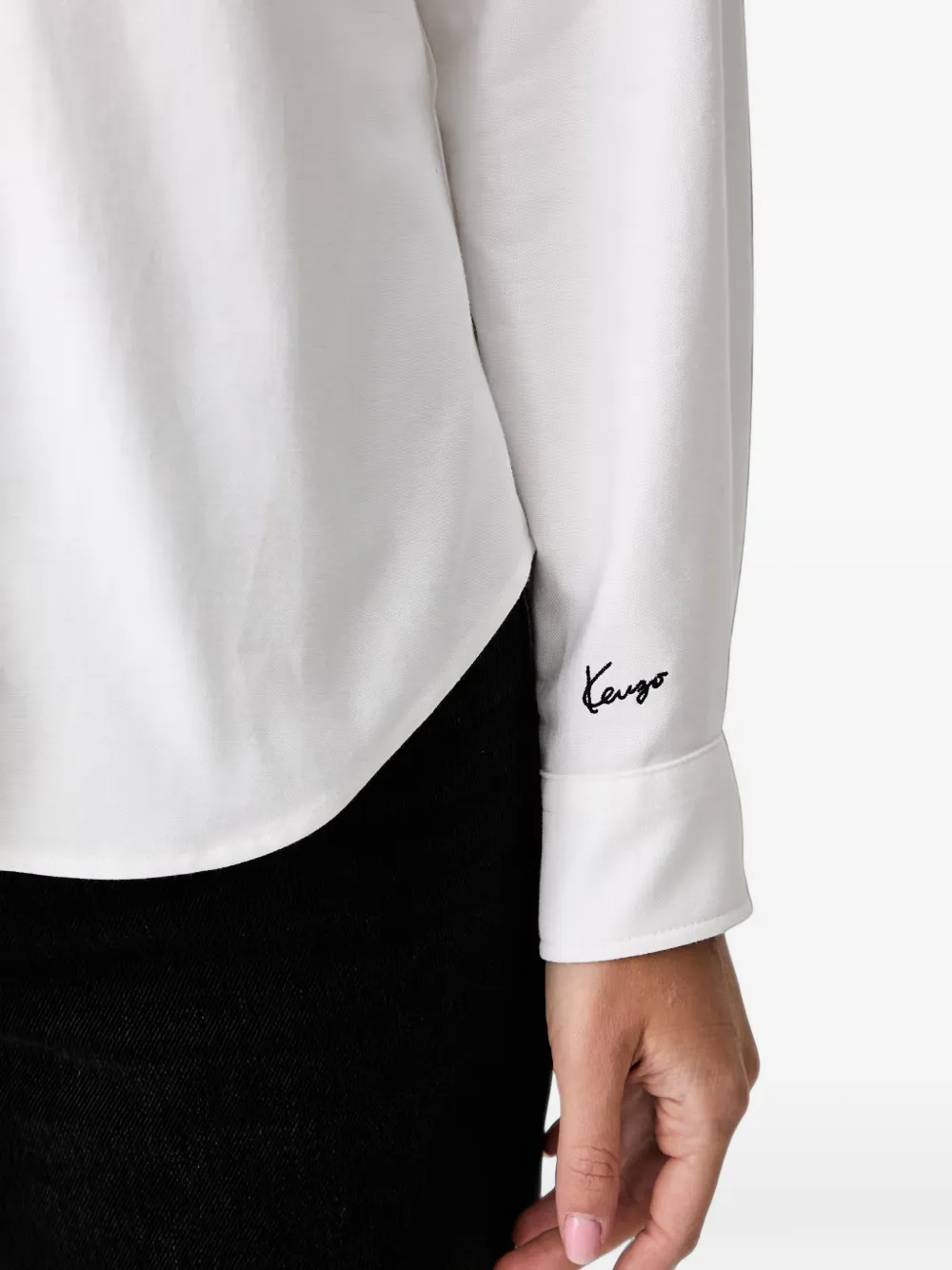Kenzo Jumping Tiger blouse met geborduurd logo Wit
