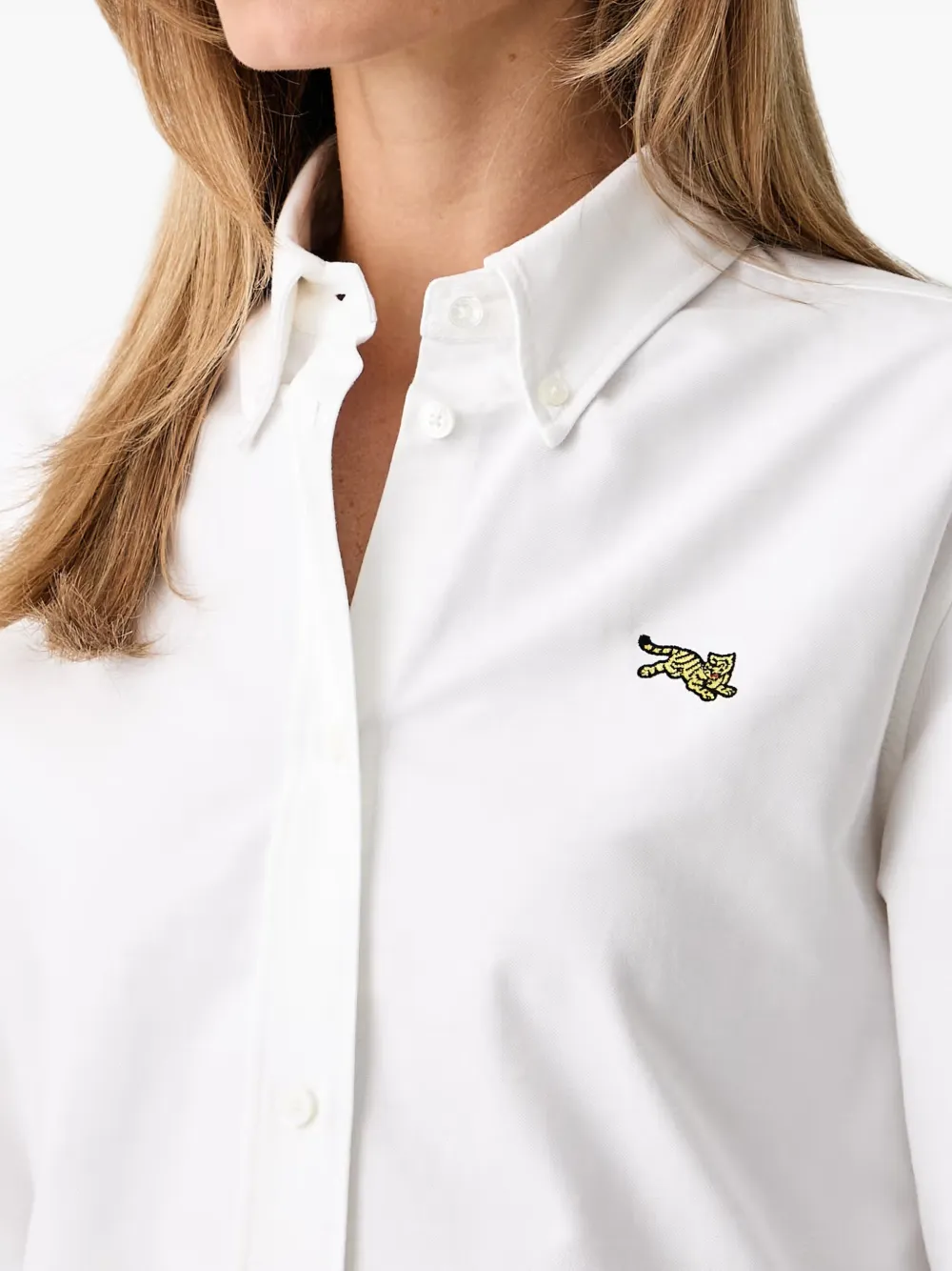 Kenzo Jumping Tiger blouse met geborduurd logo Wit