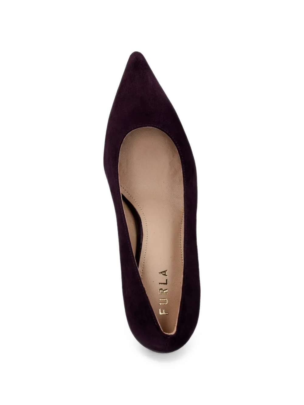 Furla suede pointed-toe pumps Paars