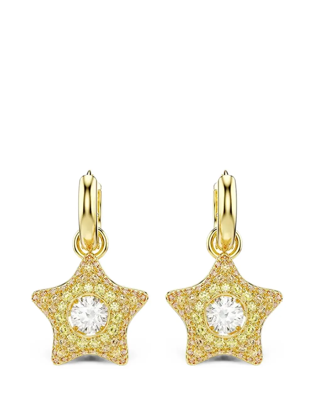 Swarovski Sublima star-pendant hoop earrings - Gold
