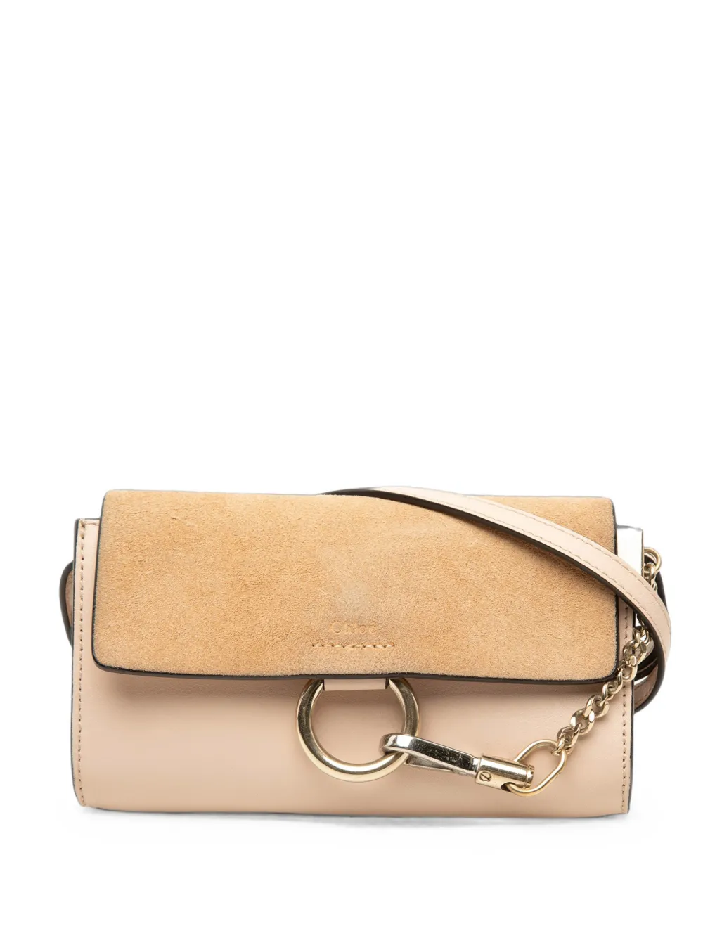 Chloé Pre-Owned 2018 Mini Calfskin and Suede Faye Chain crossbody bag - Marrone