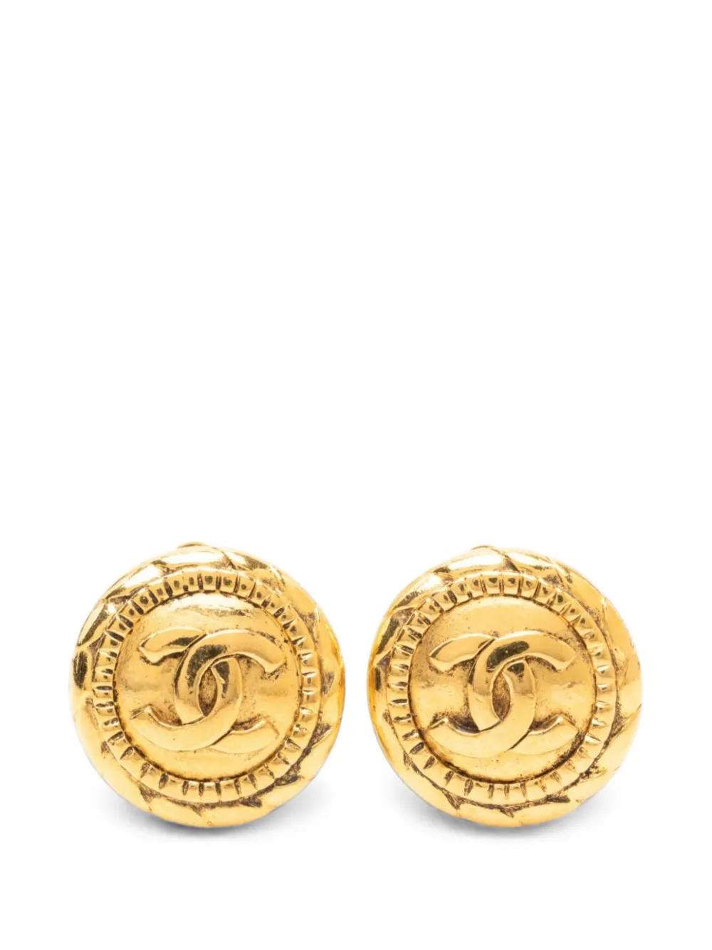 CHANEL Pre-Owned 1970-1980 vergoldete runde Ohrclips