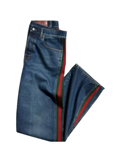Gucci Web-stripe straight-leg jeans