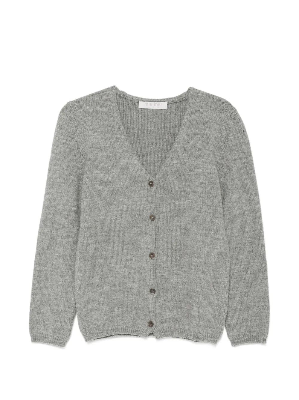 Pre-owned Miu Miu 2000s V-neck Cardigan In Grey